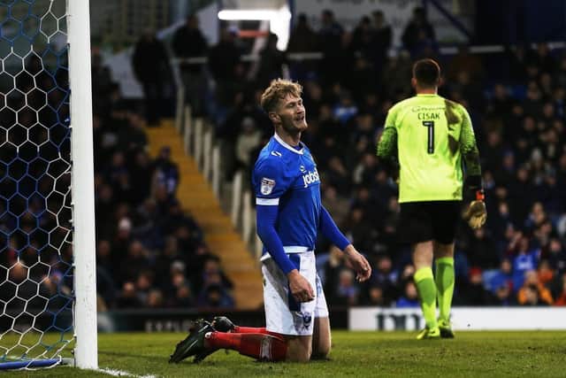 Michael Smith scored 10 goals in 37 appearances for Pompey before departing in August 2017. Picture: Joe Pepler