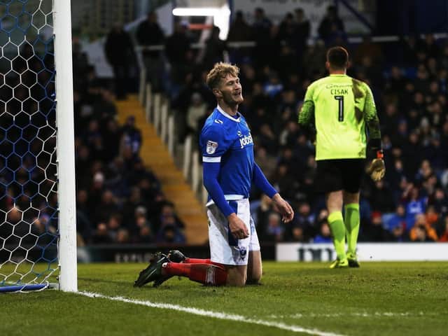 Michael Smith scored 10 goals in 37 appearances for Pompey before departing in August 2017. Picture: Joe Pepler
