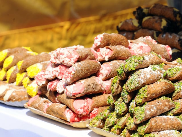 Holy Cannoli! A selection of traditional Italian pastries on offer at the Gunwharf Street Food Festival. Picture: Sarah Standing (010825-1402)