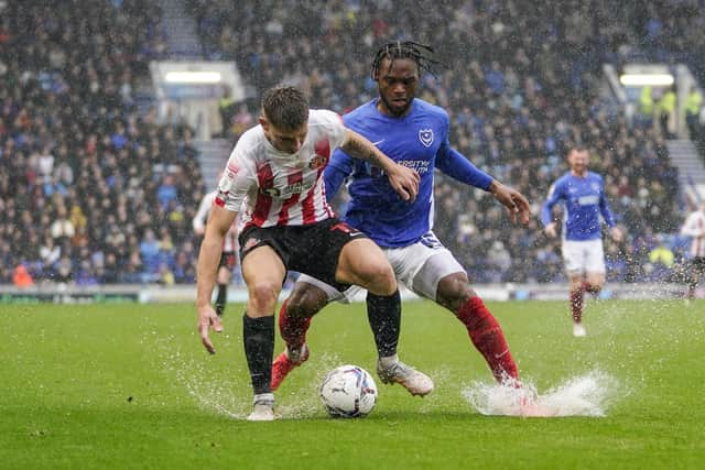 Sunderland were looking to get today's game called off at half-time because of the conditions.  Picture: Jason Brown