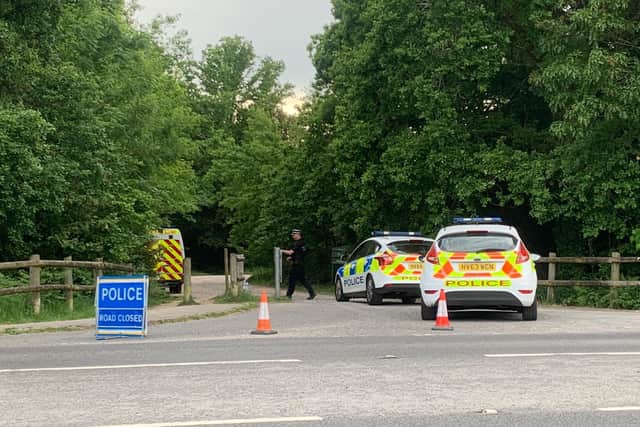 Police at Havant Thicket on May 21 2020 on the night that Hampshire police said they found a body in the search for missing 16-year-old Louise Smith from Havant after she went missing on VE Day, May 8 2020. Picture: Sarah Standing