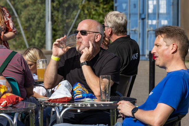 Making the most of the sun at the Wickham Charity Beer Festival. 

Picture: Mike Cooter