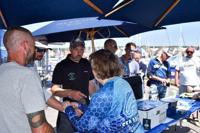 Registration at the Sea Angling Classic 2025 at Port Solent.