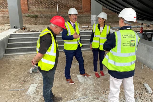 The Lord Mayor of Portsmouth, Cllr Rob Wood, and Lady Mayoress, Debbie Wood, enjoyed a sneak peek of LCT 7074 landing craft tank at The D-Day Story ahead of its official public opening later in the year.