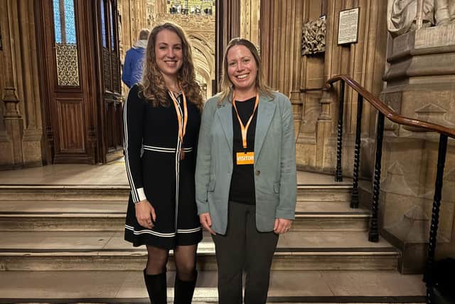 Rebeka Polgar from Tigers Eye and Dr Jenny Burbage from the University of Portsmouth at Parliament