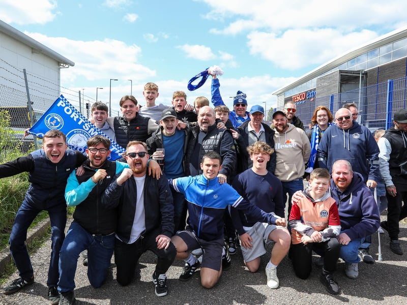 Pompey fans before the last home game of the season, Portsmouth v Wigan Athletic, at Fratton Park, Portsmouth
Picture: Chris Moorhouse (200424-032)