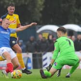 Anthony Scully in pre-season friendly action against Gosport. The winger is among 10 new faces at Fratton Park so far this summer. Picture: Sarah Standing (140723-9544)