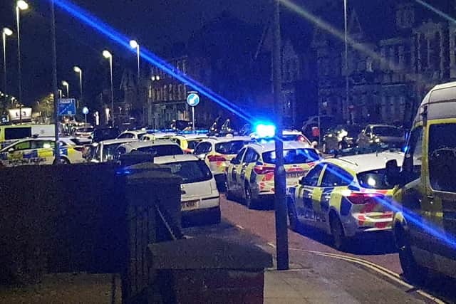 Police at a house on the corner of St Chad's Avenue and London Road in North End, Portsmouth, on January 30.