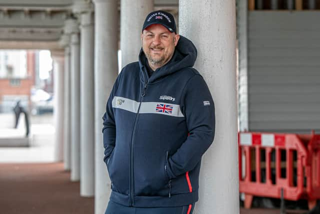 Russell Hunt who was injured after suffering blood poisoning in the navy in 2005 has been selected to compete in this year s Invictus Games.

Pictured: Russell Hunt near his home in Gosport on Monday 11th April 2022

Picture: Habibur Rahman