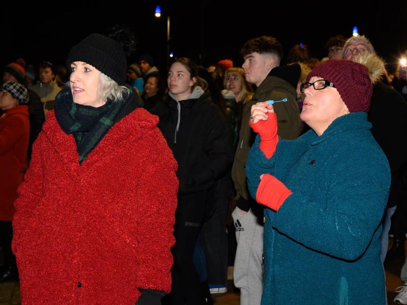 Pictured is: Deryn Martin (right) blows bubbles with Samantha Hope.