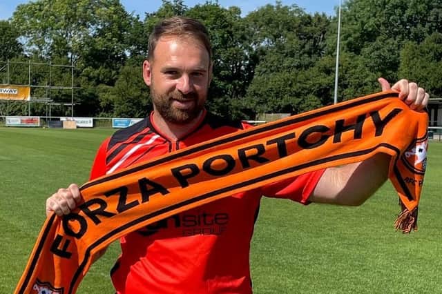 Brett Pitman has stepped down to the ninth tier to sign for AFC Portchester. Pic: AFC Portchester