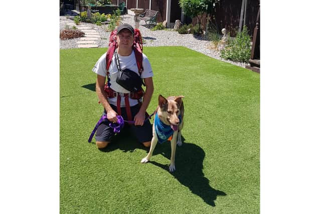 Chris Boothby and his Romanian rescue dog Sam are taking on a 1,200 mile east to west trek to raise awareness of mental health issues