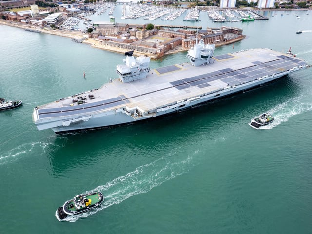 HMS Prince of Wales leaving Portsmouth Harbour on Wednesday afternoon.Pictured - HMS Prince of WalesPhotos by Alex Shute