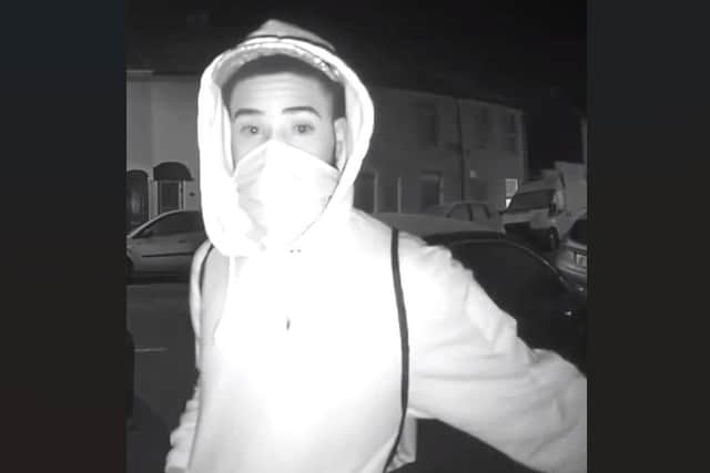Police have released a picture of a man they wish to speak to as they investigate suspicious behaviour in a Portsmouth road.