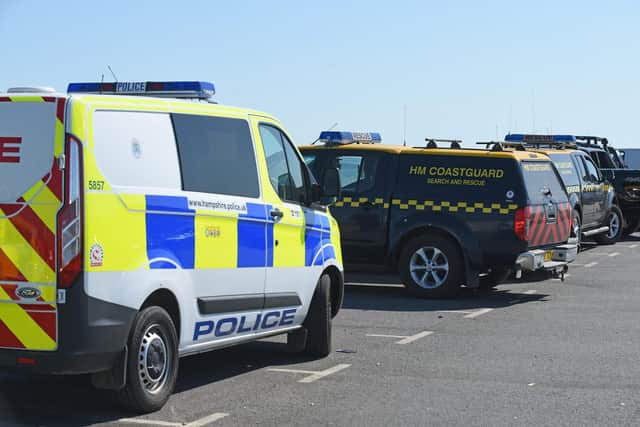Coastguard on scene. Picture: Simon Czapp/Solent News & Photo Agency