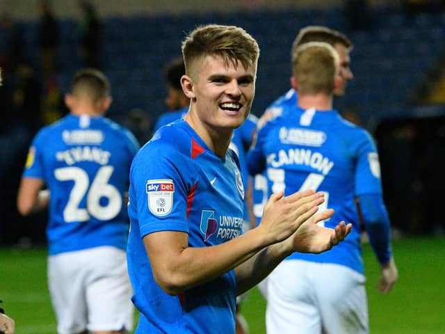 Left-back Joe Hancott hasn't played for Pompey since October following a serious knee injury. Picture: Graham Hunt/ProSportsImages