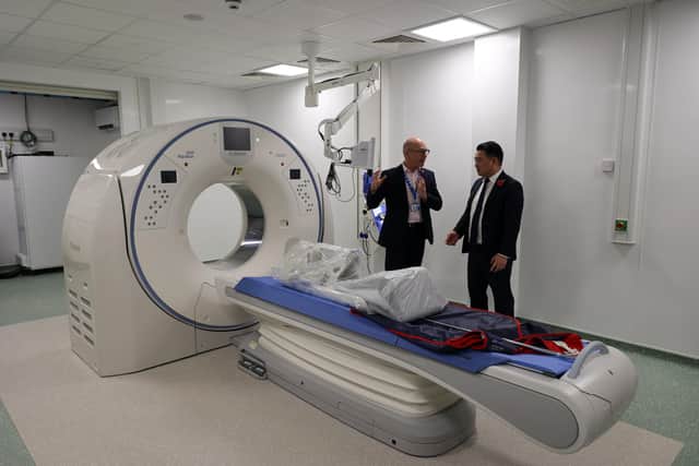 Alan Mak MP inside the new Emergency Department with  Mark Orchard, Deputy Chief Executive of Portsmouth Hospitals University NHS Trust