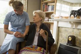 An elderly lady receiving social care. Picture credit: PA Photo/Thinkstockphotos.