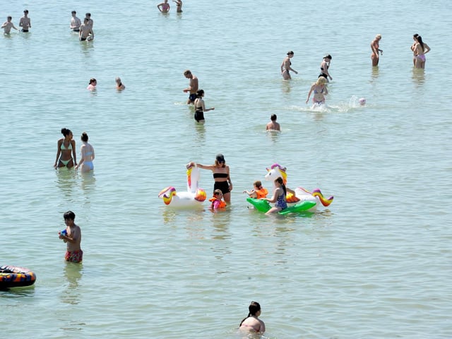 The recent summer temperatures has reinforced a huge plus of our fabulous location - being able to enjoy the sea. Now, these days we certainly have to check the water quality levels first the sewage discharges having had a real impact and reducing the quality to poor in some areas on occasion. However much of our area retains a good water quality meaning we can make a splash this summer.Picture: Sarah Standing (300724-2769)