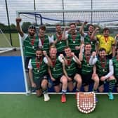 Havant Hockey Club's men's first-team celebrate after their 3-2 final win over rivals Fareham to be crowned Hampshire Cup winners