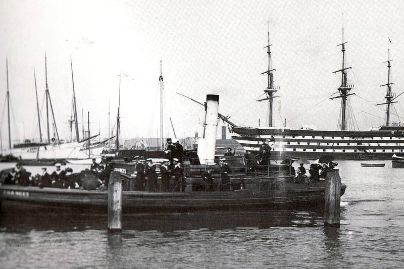 Gosport ferry Frances in 1900 with HMS Victory in the background