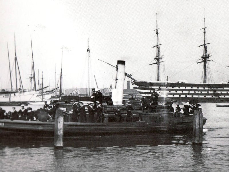Gosport ferry Frances in 1900 with HMS Victory in the background