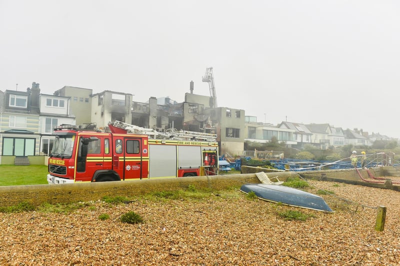 Crews from Fareham, Gosport, Cosham, Portchester, Southsea, Eastleigh, Hightown, Beaulieu, Romsey and Ringwood were called to tackle a significant fire in the roof space of the three-storey Osborne View hotel and restaurant.