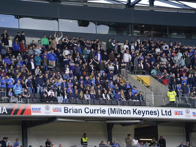 Pompey fans at MK Dons Pompey were accompanied by 4,000-plus fans for their latest trip to Stadium MK