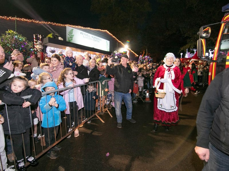 Father Christmas meeting visitors at the grotto.
