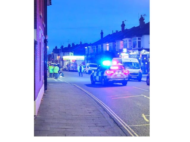 Winter Road crash scene in Southsea on March 16
