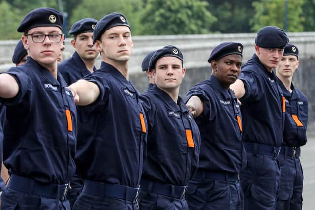 Junior sailors pictured training at Britannia Royal Naval College after becoming the first intake of trainee ratings to train at the establishment, which is the home of officer training at the navy. Photo: Royal Navy