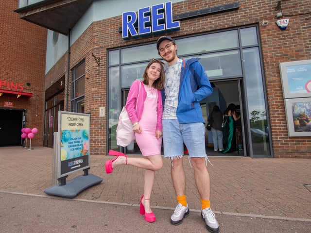 Barbiemania at Bowl Central and Reel, Fareham on Friday 21st July 2023
Pictured: Barbie fans, Victoria York and Andy Parry outside Reel
Picture: Habibur Rahman