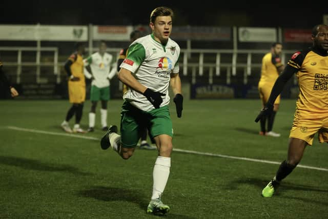 Pompey's Dan Gifford has so far scored eight goals in 19 matches during a successful Rocks loan spell. Picture: Martin Denyer