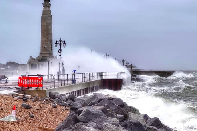 Powerful winds have once again battered Southsea as Storm Franklin makes its approach