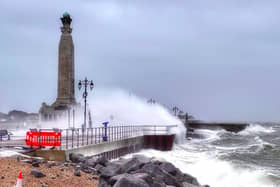Powerful winds have once again battered Southsea as Storm Franklin makes its approach