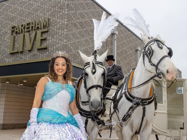 Cinderella was on hand to promote the upcoming Christmas panto of 'Cinderella' being held at Fareham Live this December.Pictured - Cinderella was on hand with her horses and coach.Photos by Alex Shute