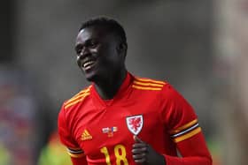 Marine striker Mo Touray pictured playing for Wales under-21s earlier this month. Photo by Alex Livesey/Getty Images)