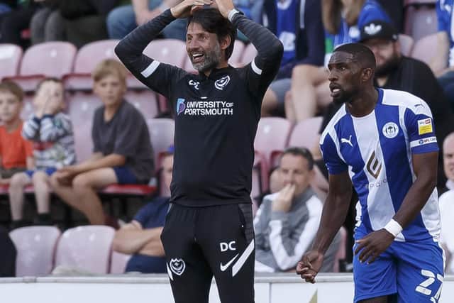 Danny Cowley at Wigan today. (Photo by Daniel Chesterton/phcimages.com)