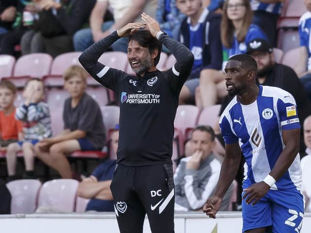 Danny Cowley at Wigan today. (Photo by Daniel Chesterton/phcimages.com)