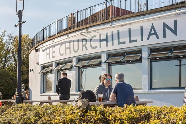 The Churchillian on the top of Portsdown Hill offers amazing views over Portsmouth and the Solent on its south side, but also wonderful views of the South Downs from its garden on the north side. So whether you want the sea or the countryside, this place has it covered!