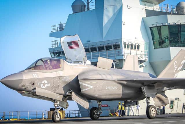 An American F-35B jet on HMS Queen Elizabeth. Photo: Royal Navy