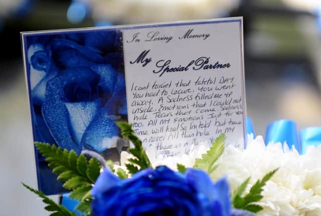 A heartbreaking message from Dom Merrix's grieving partner, Sarah.
Picture: Sarah Standing (270420-8009)