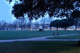 Air ambulance on Southsea Common.