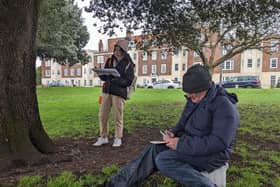 Urban sketchers at Canoe Lake, Southsea. Picture: Emily Turner