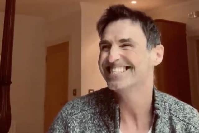 Former Wet Wet Wet frontman, Marti Pellow, looked so happy to help as he dedicated a social media rendition of the 1988 number one With a Little Help from My Friends to Sam Emmonds, who is fighting Covid-19 at Queen Alexandra Hospital in Portsmouth. Picture: Marti Pellow on Twitter (@martiofficial)