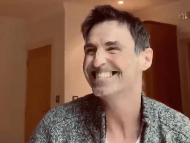 Former Wet Wet Wet frontman, Marti Pellow, looked so happy to help as he dedicated a social media rendition of the 1988 number one With a Little Help from My Friends to Sam Emmonds, who is fighting Covid-19 at Queen Alexandra Hospital in Portsmouth. Picture: Marti Pellow on Twitter (@martiofficial)