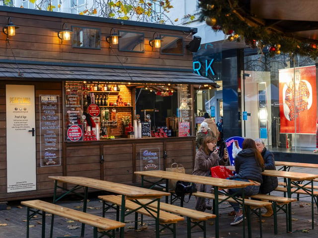 Commercial Road has been turned into a festive high street equipped with Christmas lights and a market.  Picture: Matthew Clark