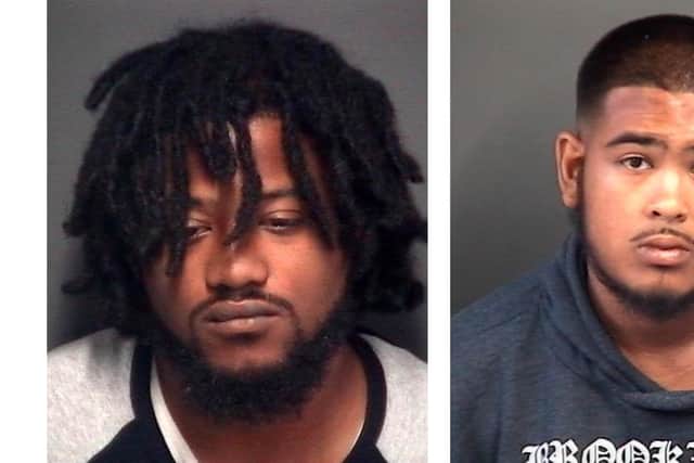 Two men have each been sentenced to a total of 14 years in prison for county lines drug dealing. Left to right Dwight Grant and Michael Sumboo.