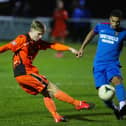 Harvey Aston, left, has made 36 US Portsmouth starts this season - only Shawn Benjamin (39) has made more. Picture: Stuart Martin