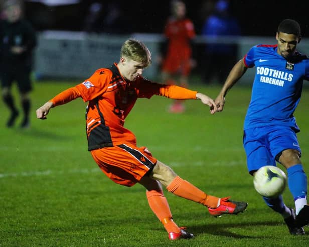 Harvey Aston, left, has made 36 US Portsmouth starts this season - only Shawn Benjamin (39) has made more. Picture: Stuart Martin